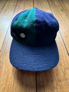 GAP Vintage Wool Blend Snapback Hat Navy/Green Metal “G” Logo  OS